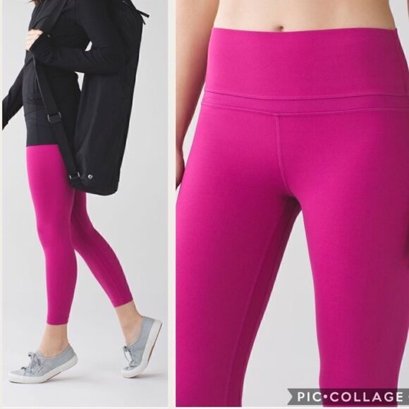 Lululemon Original Align High Rise Legging Raspberry Pink Womens 12 FLAW - Picture 1 of 12